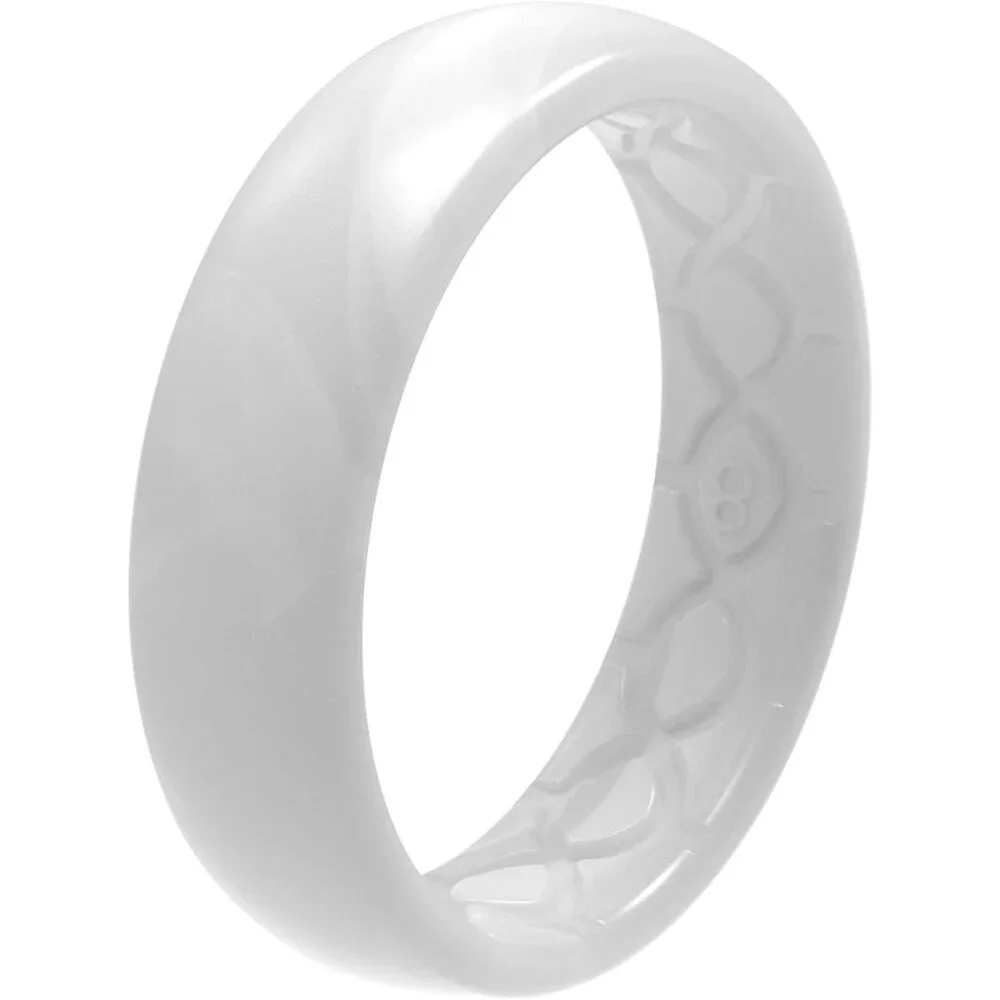 Silicone Rubber Wedding Ring Breathable Comfort Fit for Women Size 5
